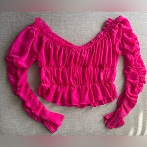 Urban Outfitters Isla Off-the-Shoulder Top – Pink (Size M)